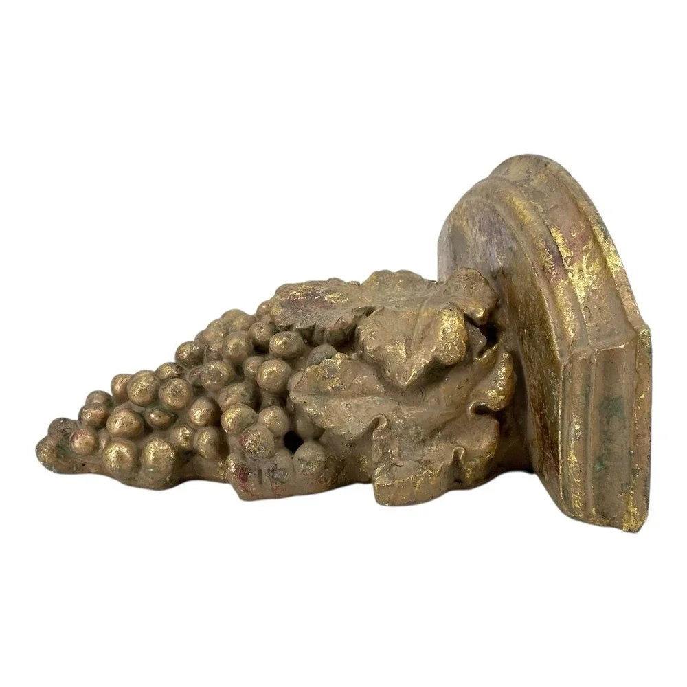 Vintage Sconce Gold Gilt Grape Corbel Shelf Tuscan Regency 11